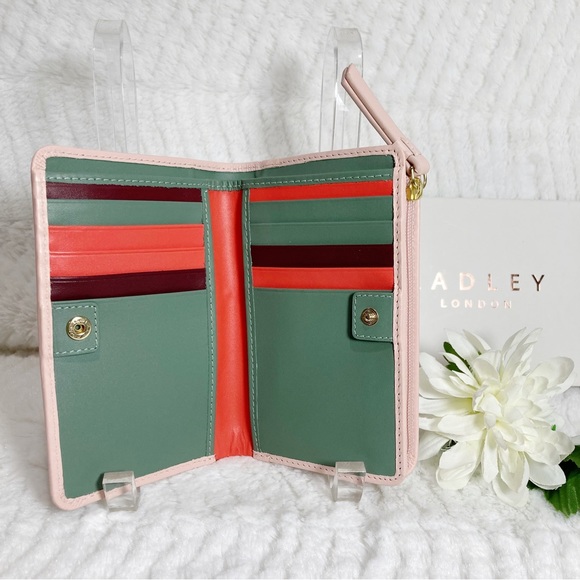 Radley London Radley Shadow Stripe Peach Leather Wallet  Boxed NEW - Picture 3 of 10